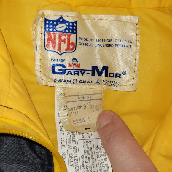 NFL Pittsburgh Steelers Vest Vintage Black Yellow Full-Zip Gary-Mor Mens Small - Picture 3 of 3